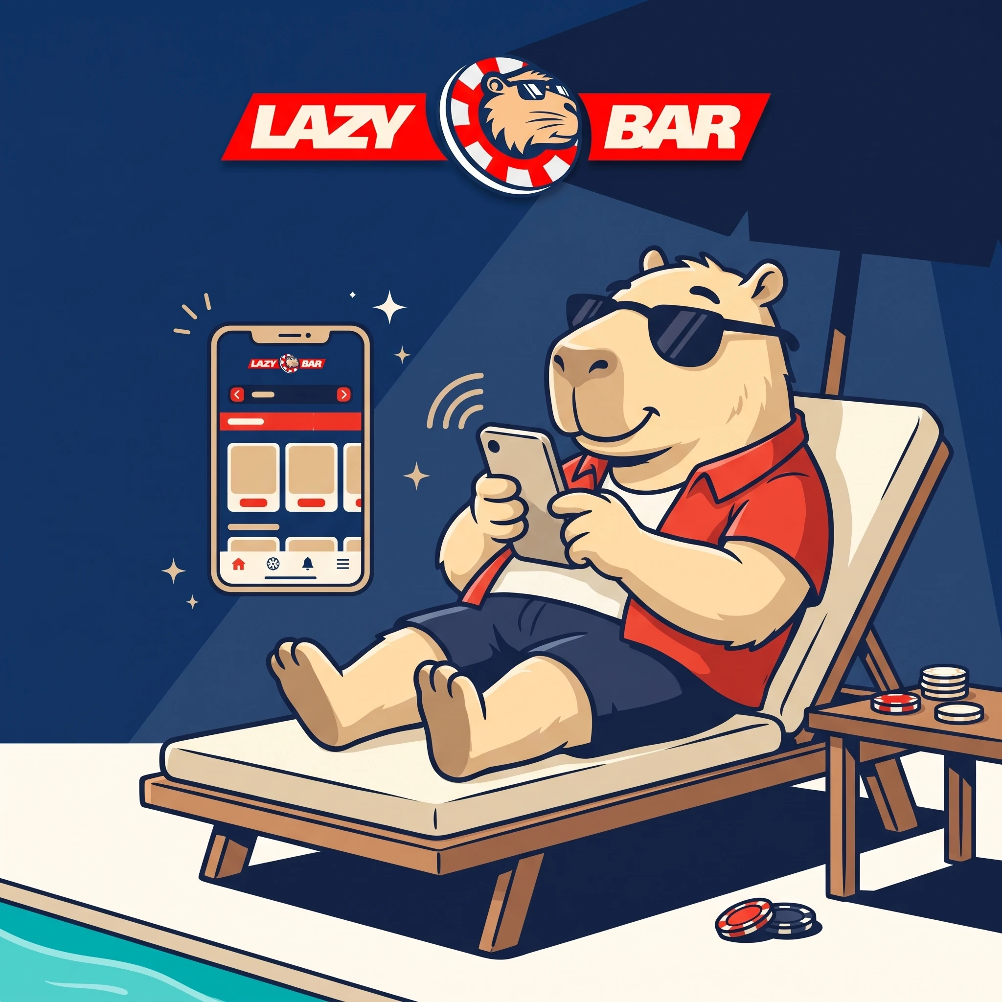 LazyBar mobile casino on a phone