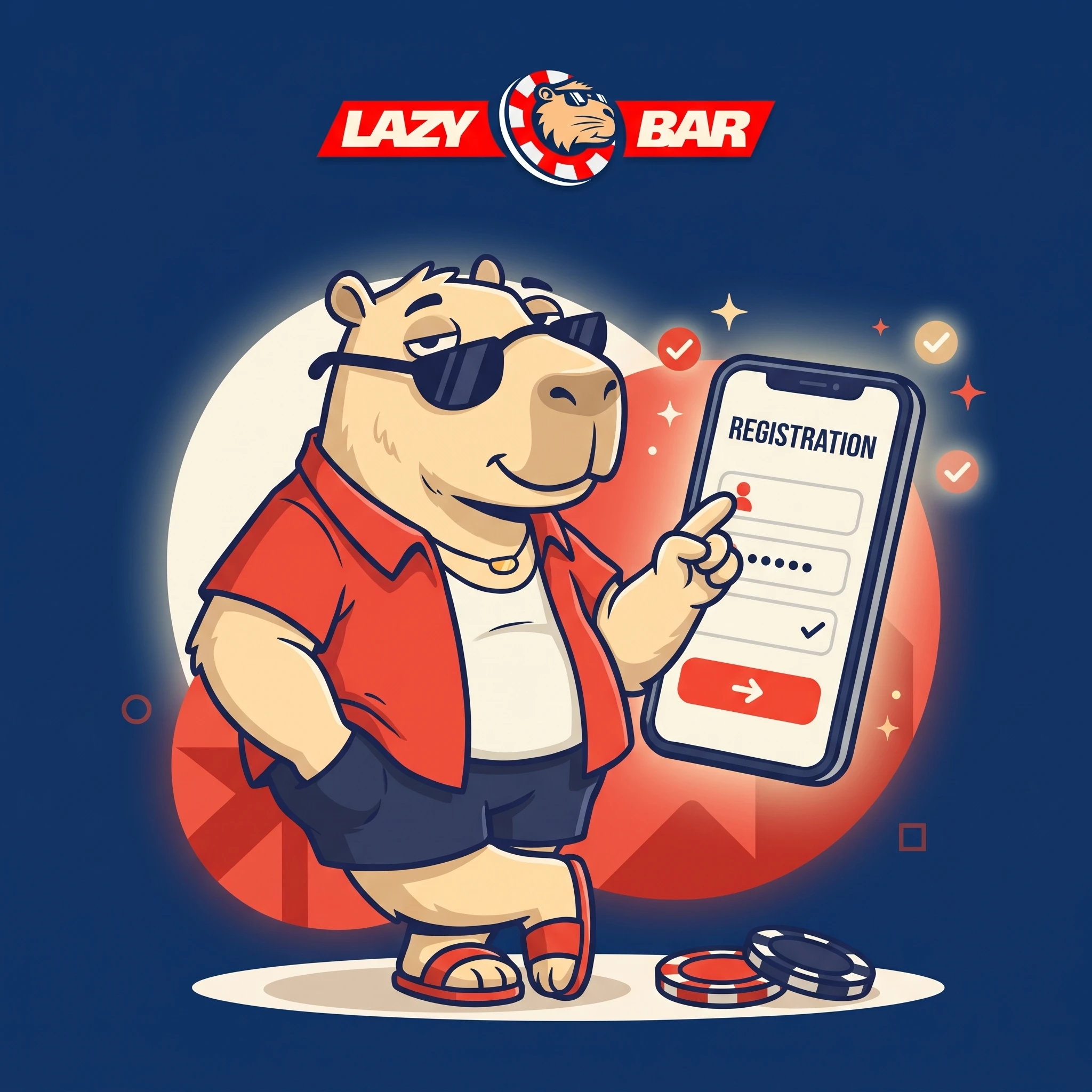 LazyBar casino registration illustration